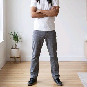 English Laundry Men's Brixton Size 32" x 30" Dark Charcoal Dress Chinos